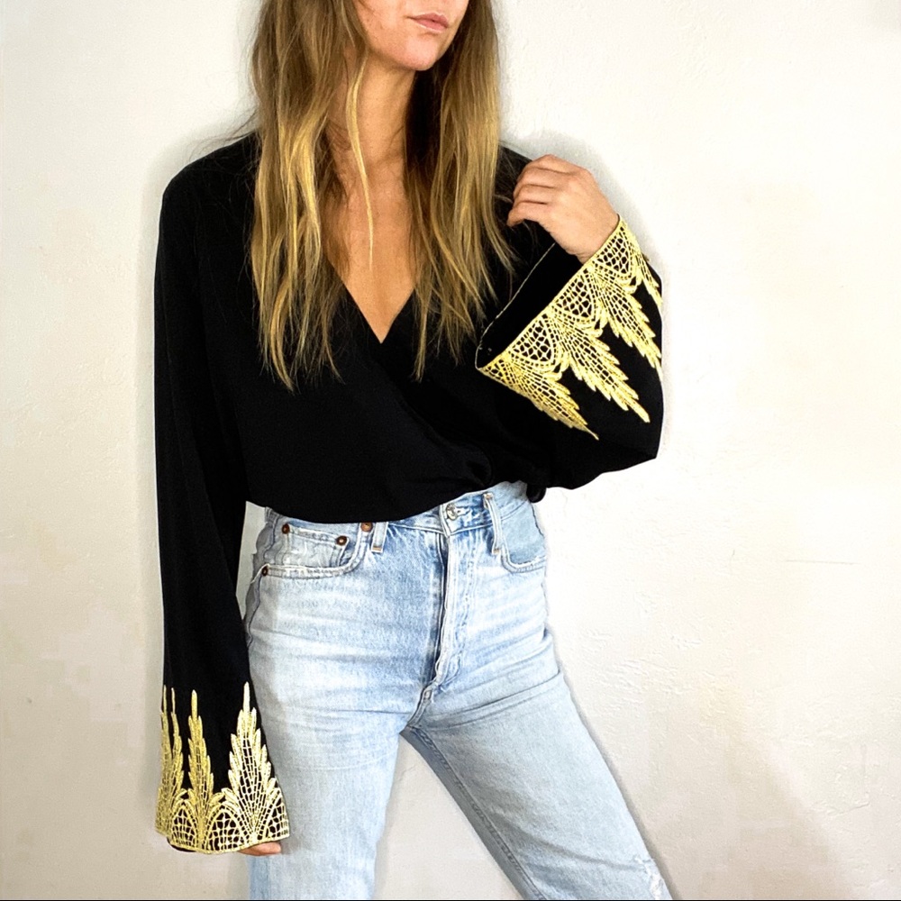 Blue life surplice top